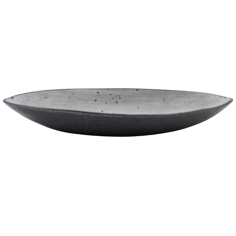 Okuda Funagata Bowl long/oval black/gray - 0