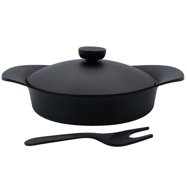 Sukiyaki Topf Gusseisen mit Deckel und Deckelgriff