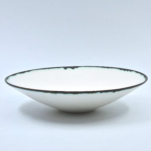 Y.Murakami Plate white with green