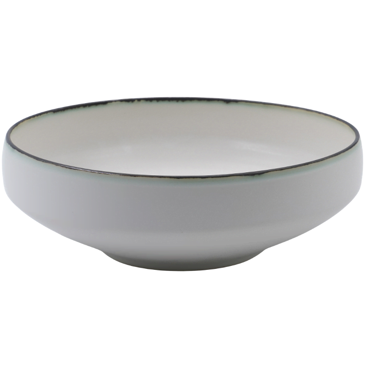 Y.Murakami Father bowl white green-border