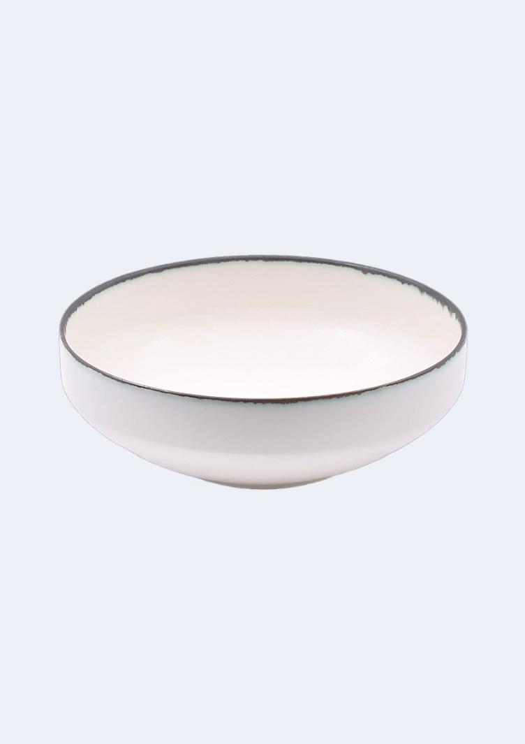 Y.Murakami Father bowl white green-border