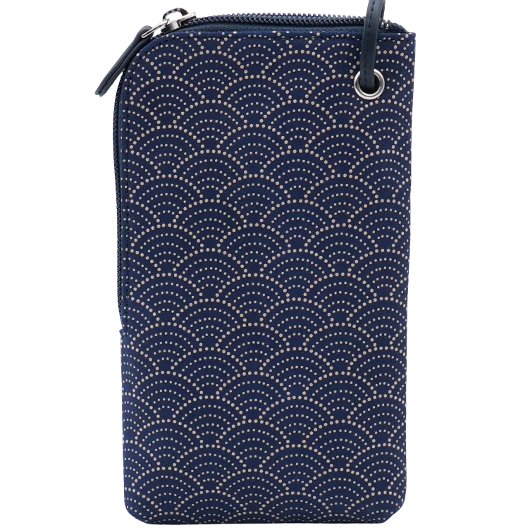 Inden Handy Tasche blau Saigaiha-Wellen