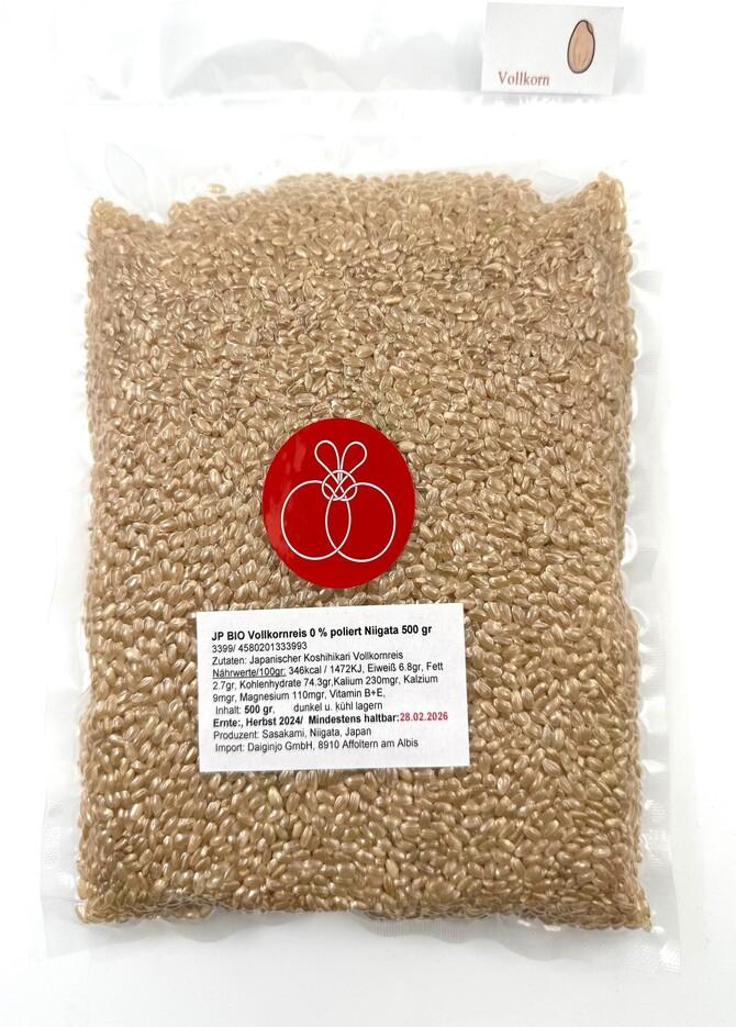 JP Organic Whole grain rice 0% polished small