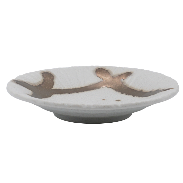 Plate small with gold-colored lines