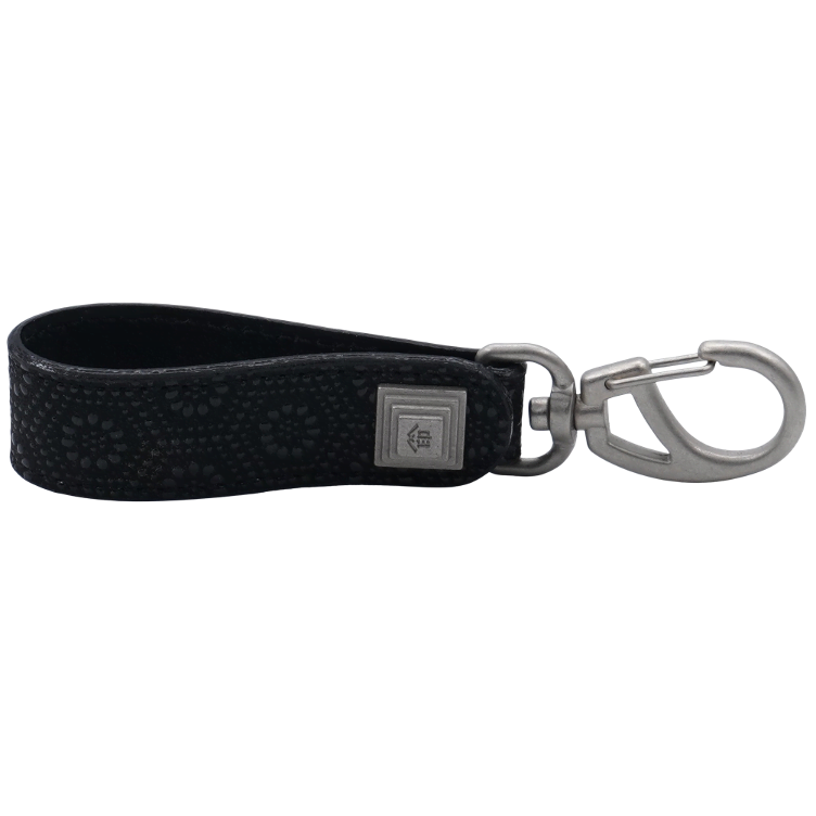 Inden key ring black Hexagon