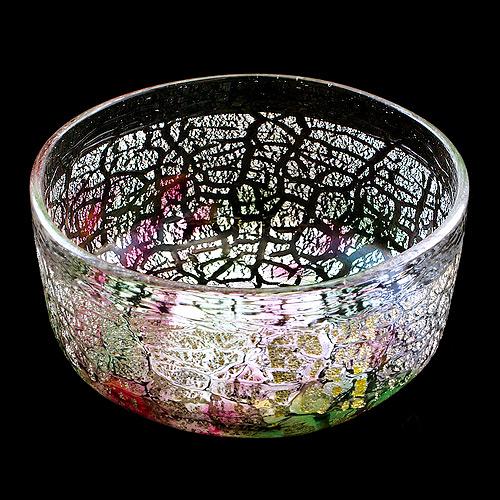 Ginsai Schale aus Glas Blumendesign - 1