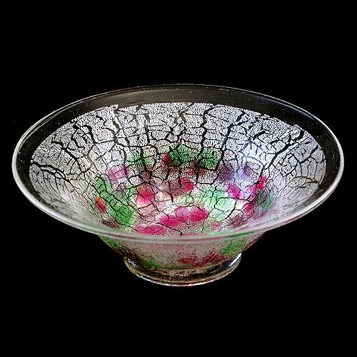 Ginsai bowl out of glass fowers design - 1