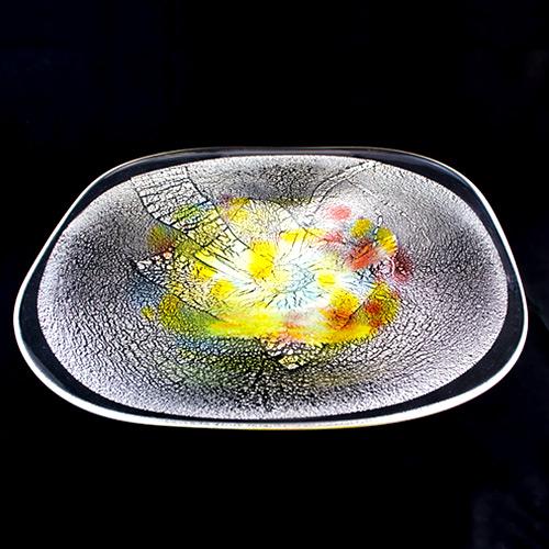 Ginsai Teller aus Glas Regenbogendesign