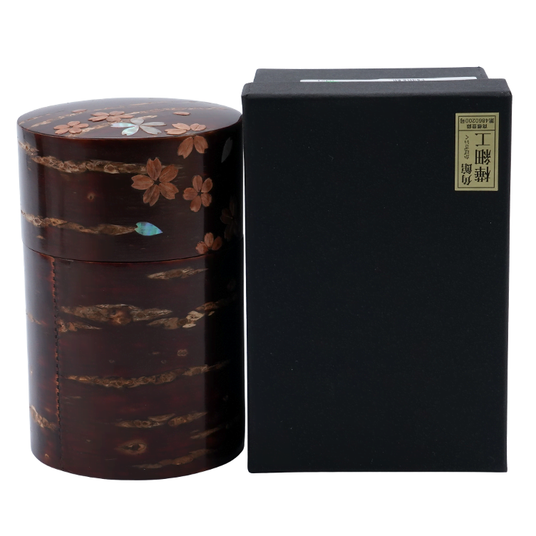 Teedose aus Kirschrinde Cherry - Perlmut - 1