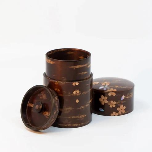 Teedose aus Kirschrinde Cherry - Perlmut - 1