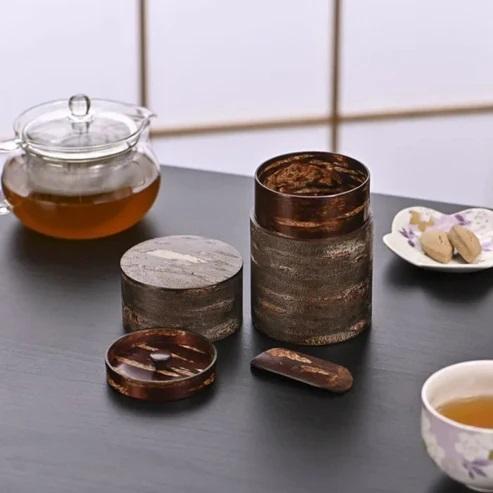 Teedose aus Kirschrinde Marmor - 0