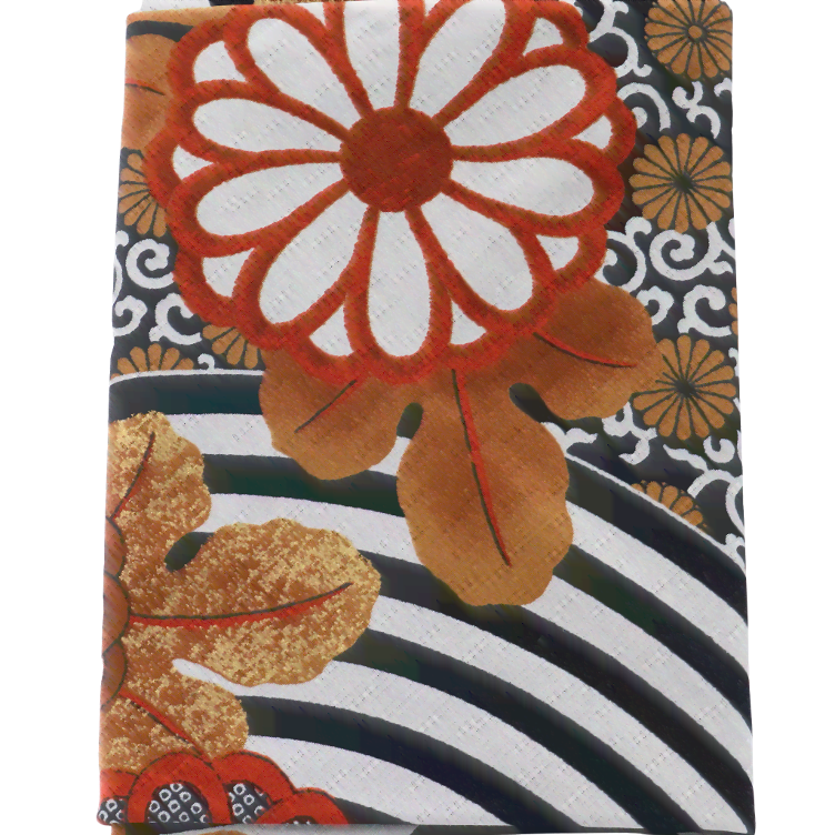 Furoshiki Kikuniryusui Kosode Tuch schwarz