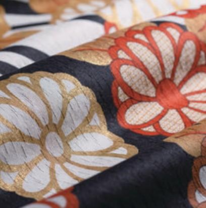 Furoshiki Kikuniryusui Kosode Tuch schwarz - 0