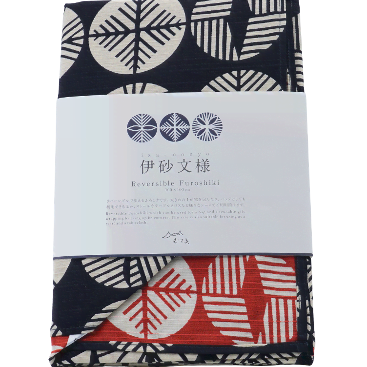 Furoshiki Tuch Doppelseitig Matsu rot-schwarz