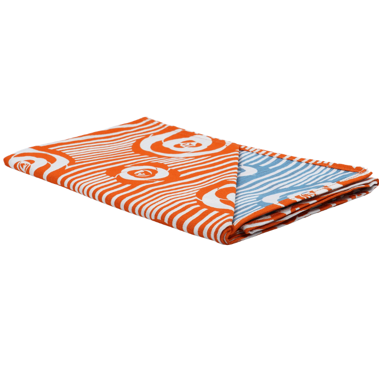Furoshiki cloth Double-Sided Tsubaki blue-orange - 0