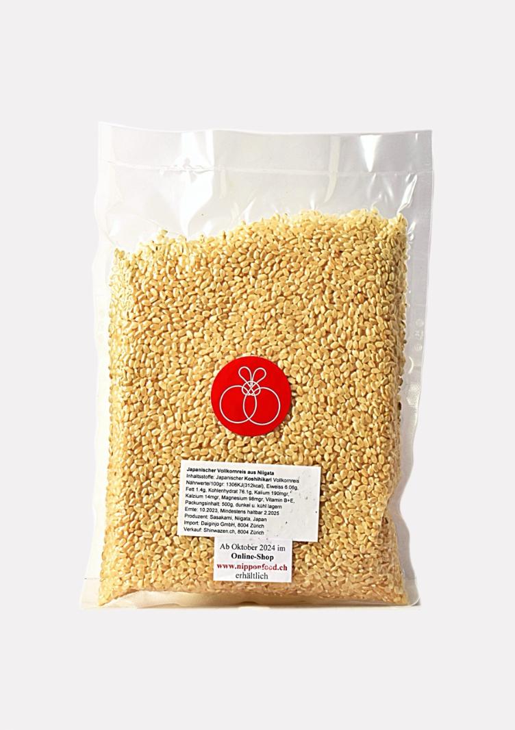 JP Organic Whole grain rice 50% polish, Niigata klein